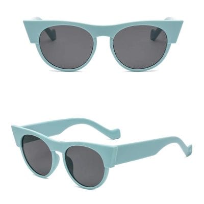 Stylish light blue sunglasses with dark tinted lenses, perfect for sunny days; a fashionable accessory available at Monalisa Store for enhanced eye protection and style.