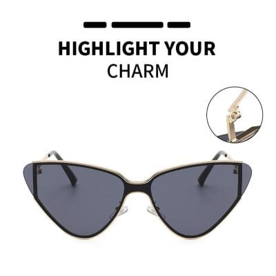 Stylish black sunglasses with gold accents, perfect for luxury eyewear lovers. High-quality UV protection and fashionable design from Monalisa Store.