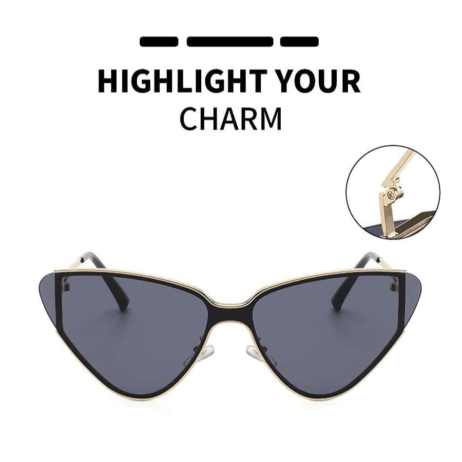 Stylish black sunglasses with gold accents, perfect for luxury eyewear lovers. High-quality UV protection and fashionable design from Monalisa Store.