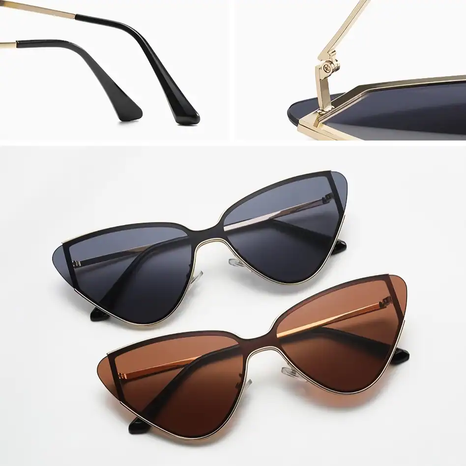 Stylish black and brown sunglasses with tinted lenses, sleek frames, and modern design perfect for UV protection and fashionable eyewear.