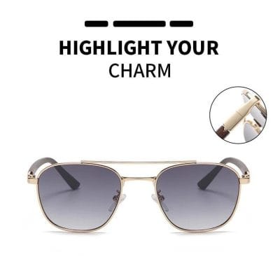 Stylish sunglasses with gold frame and tinted lenses, perfect for fashion and sun protection from Monalisa Store.