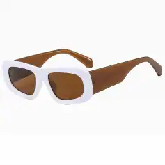 High-quality brown and white sunglasses ideal for sun protection and fashion. Perfect for men and women seeking trendy eyewear.