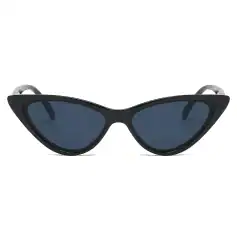 Fashionable black cat-eye sunglasses with dark lenses, perfect for trendy and chic eyewear looks for both women and men.