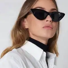 Stylish black cat-eye sunglasses for women, perfect for fashion-forward eyewear lovers. Enhance your look with trendy sunglasses from Monalisa Store.