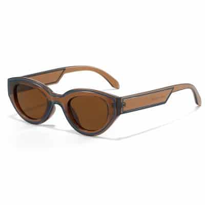 Optical sunglasses with stylish brown tinted lenses and sleek frame for eye protection and fashion statement. Perfect for summer outfits and outdoor activities.