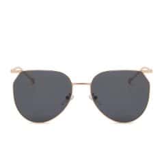 Luxury fashion sunglasses with black tinted lenses and sleek gold frame, perfect for UV protection and premium eyewear accessories.