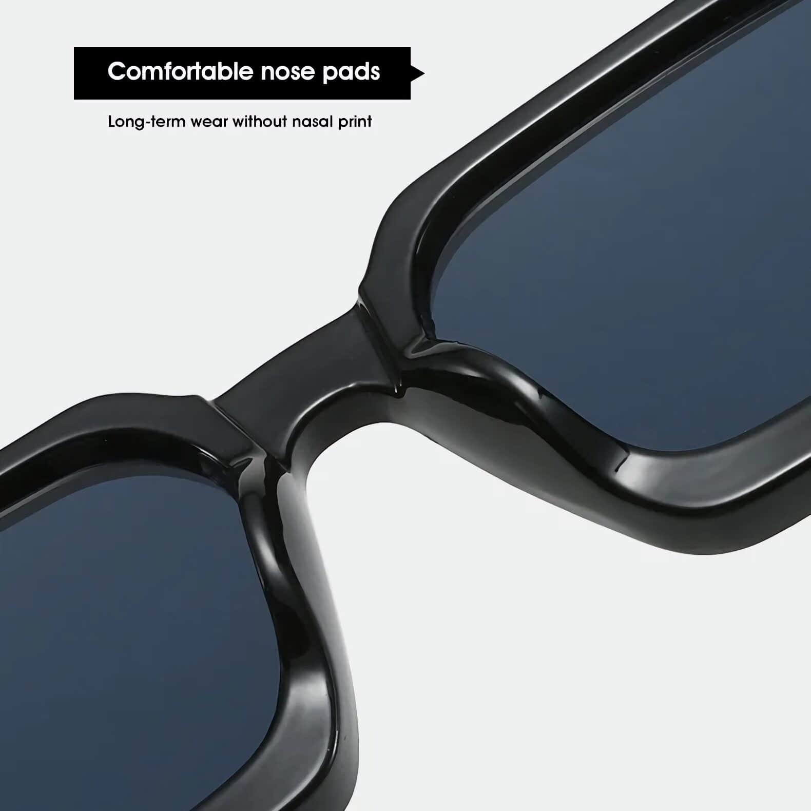 Stylish sunglasses with comfortable nose pads for optimal eye protection and UV filtering. Perfect for outdoor activities and daily use.