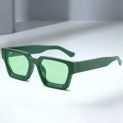 High-quality green sunglasses with a contemporary design, featuring UV protection lenses, durable frame, and comfortable fit, ideal for stylish eye protection and sun glare reduction.