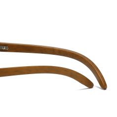 Classic wooden eyewear frame for optical glasses and sunglasses, crafted with premium wood for durability and style, available at Monalisa Store for your eye care needs.