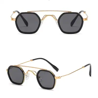High-quality black sunglasses with gold accents, perfect for UV protection and enhancing your fashion statement. Durable frames and comfortable fit for everyday wear.