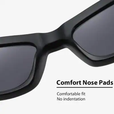 High-quality optometry sunglasses with comfortable nose pads for a secure fit and no indentation, perfect for everyday eye protection.