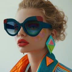Bold oversized sunglasses with vibrant colors and unique design, perfect for trendy accessories.