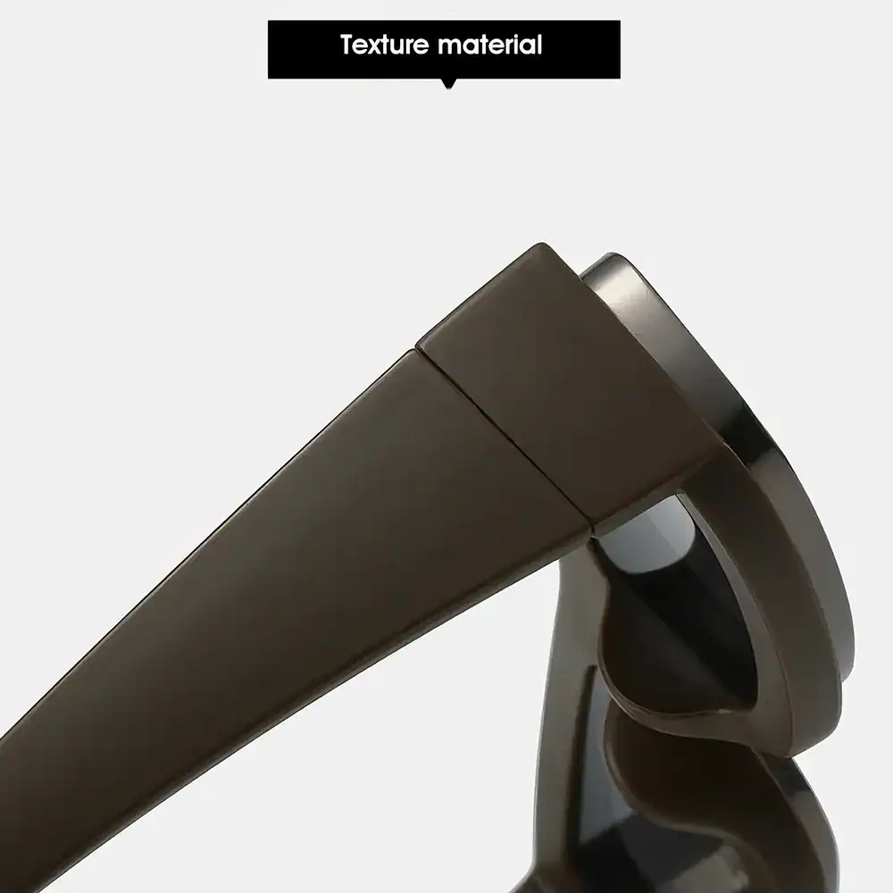 Close-up of a stylish, black optical frame showcasing contemporary design and high-quality texture material, perfect for eye care and fashion.