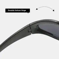 Design of durable, stylish sunglasses with a textured hinge for added strength and flexibility. Perfect for eye protection and enhancing your fashion statement.