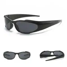 Stylish black sunglasses with sleek design and polarized lenses for UV protection, perfect for summer and outdoor activities.