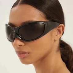 Sleek futuristic sunglasses with tinted lenses for style and eye protection, perfect for outdoor activities, fashion, and UV safeguarding.