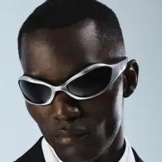 Stylish futuristic sunglasses for modern eyewear fashion. Perfect for UV protection and making bold style statements. Ideal for both casual and high-fashion looks.