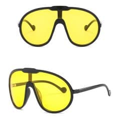 Stylish yellow mirrored sunglasses for men and women, perfect for outdoor activities, driving, and beach. High-quality UV protection and trendy design from Monalisa Store.