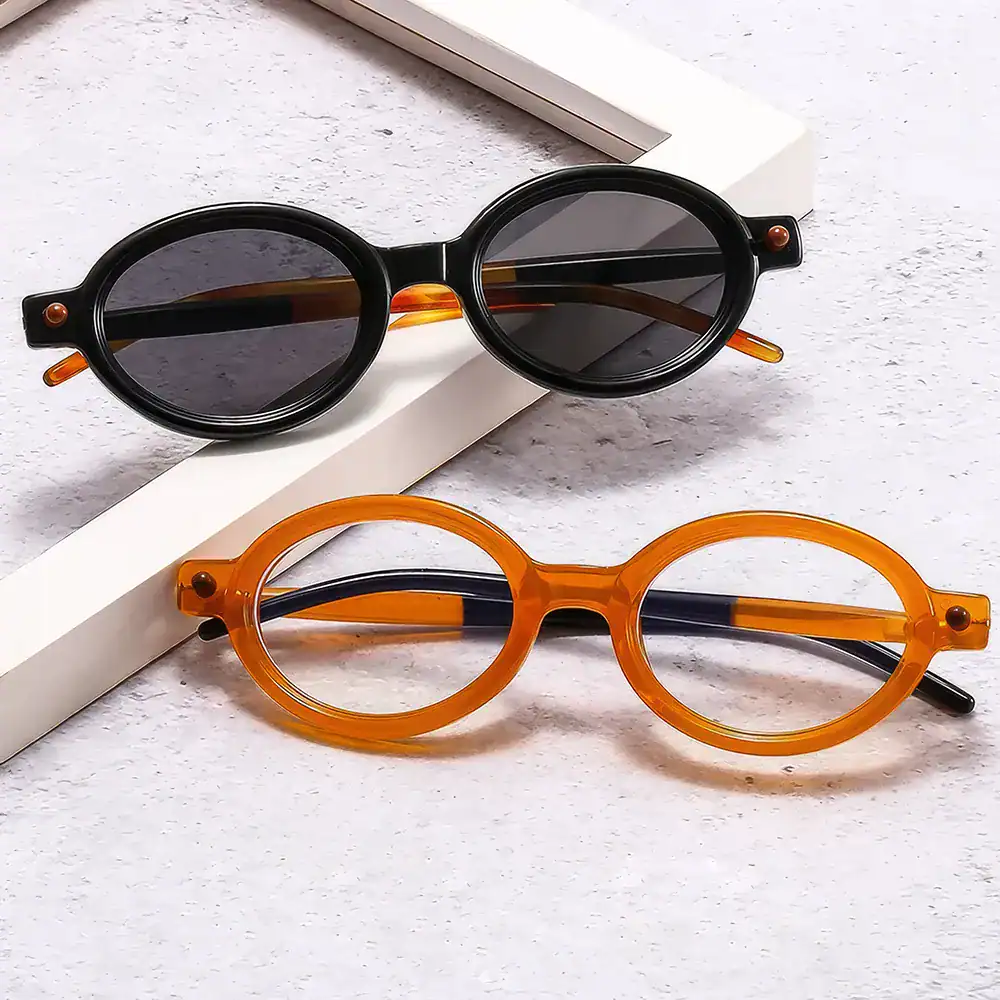 High-quality round sunglasses with black and amber frames, featuring UV-protective lenses. Ideal for sun protection and trendy fashion statements. Shop now at Monalisa Store for stylish eyewear solutions.