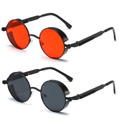 High-quality round sunglasses with UV protection, suitable for men and women, offering trendy and fashionable eyewear options from Monalisa Optical.