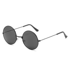 Stylish round sunglasses with dark tinted lenses, perfect for both men and women to enhance fashion and eye protection.