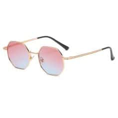 Pink gradient mirror sunglasses with gold frame and black temples designed for fashion-forward eyewear lovers. Perfect for sun protection and enhancing your style.