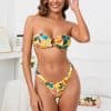 Bright tropical patterned bikini for women, vibrant floral design, stylish swimwear for summer, beach, pool, fashion, Monalisa Store.