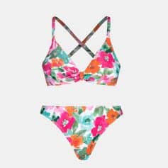 Colorful floral bikini set with adjustable straps, ideal for summer swimming and lounging, available at Monalisa Store for stylish women’s swimwear.