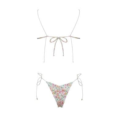 Chic floral bikini with adjustable side ties, designed for comfort and style. Perfect swimwear option from Monalisa Store for women looking to make a fashion statement at the beach or poolside.
