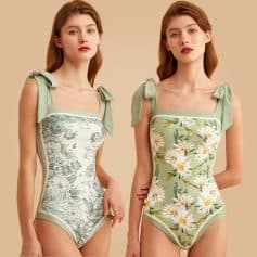 Stylish floral bodysuit with adjustable shoulder ties, designed for women seeking fashionable shapewear for a flattering silhouette and everyday comfort.