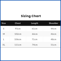 A stylish optical frame displayed on a sizing chart with measurements for different sizes, perfect for vision correction and fashion.