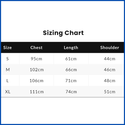 A stylish optical frame displayed on a sizing chart with measurements for different sizes, perfect for vision correction and fashion.