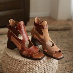 Elevate your style with fashionable leather heeled sandals from Monalisa Store, perfect for women seeking stylish, comfortable footwear for any occasion.