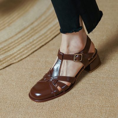 Comfortable women’s leather sandals with ankle straps, stylish design, ideal for daily use, available at Monalisa Store for great quality footwear.