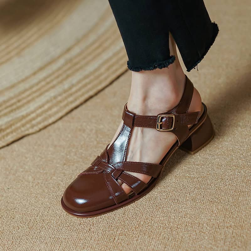 Comfortable women’s leather sandals with ankle straps, stylish design, ideal for daily use, available at Monalisa Store for great quality footwear.