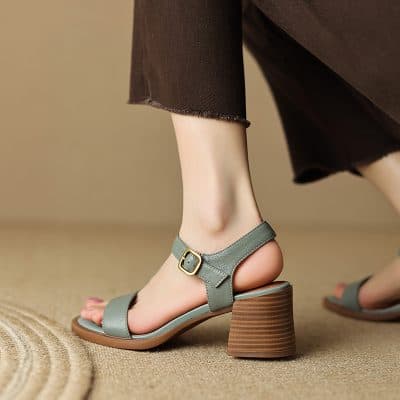 High-quality women's summer sandals featuring a sturdy block heel, adjustable ankle strap, and elegant design perfect for casual and dressy occasions.