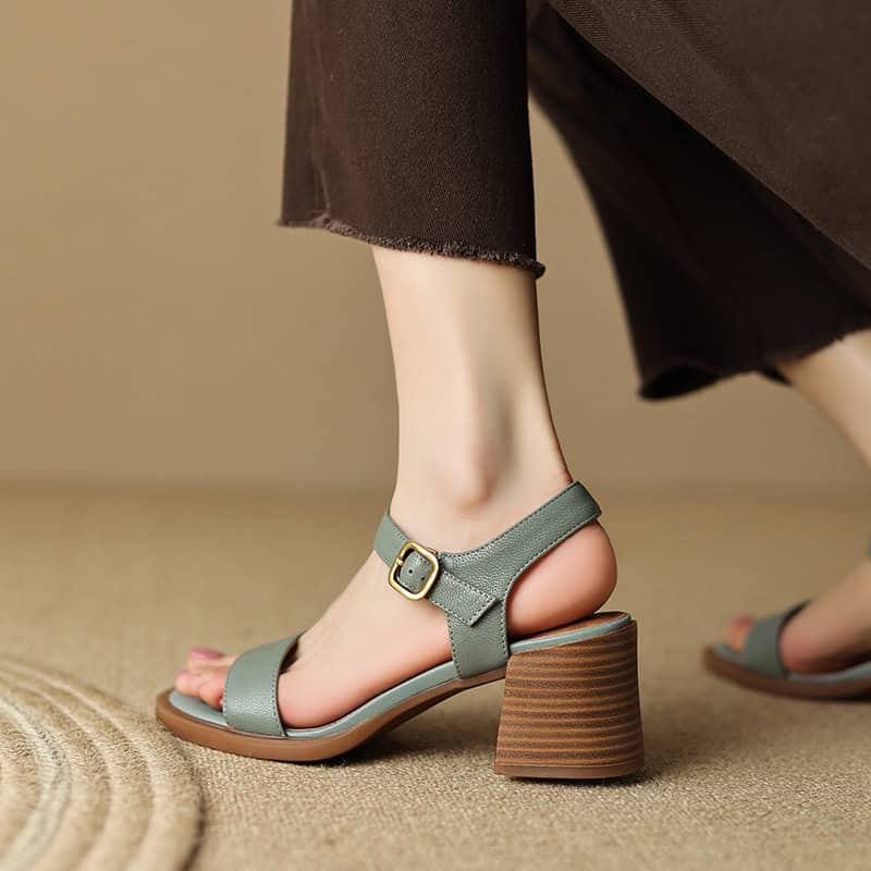 High-quality women's summer sandals featuring a sturdy block heel, adjustable ankle strap, and elegant design perfect for casual and dressy occasions.