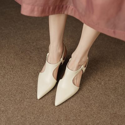 Stylish women’s beige pointed-toe heels with ankle straps, ideal for formal and casual wear. Shop now at Monalisa Store to elevate your fashion and complete your wardrobe with appealing footwear options.