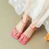 Elegant pink high-heel sandals with ankle straps, perfect for fashionable women. Comfortable, trendy, ideal for dressing up or casual outings. Enhance your style with these chic footwear options.