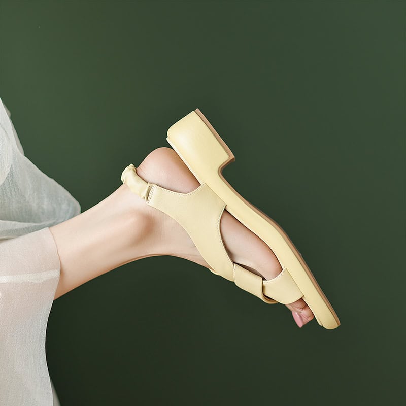 Comfortable beige open-toe sandal for women with stylish block heel, perfect for casual or formal wear, available at Monalisa Store.