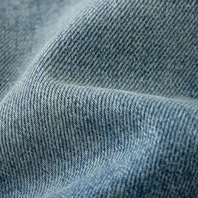 Close-up of durable, high-quality denim fabric showcasing its texture, weave, and color suitable for fashion and apparel. Perfect for jeans, jackets, and accessories.