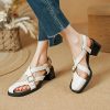 Comfortable women's block heel sandals with adjustable straps, perfect for casual or dressy occasions. Features a chic design with a sturdy heel for all-day wear.