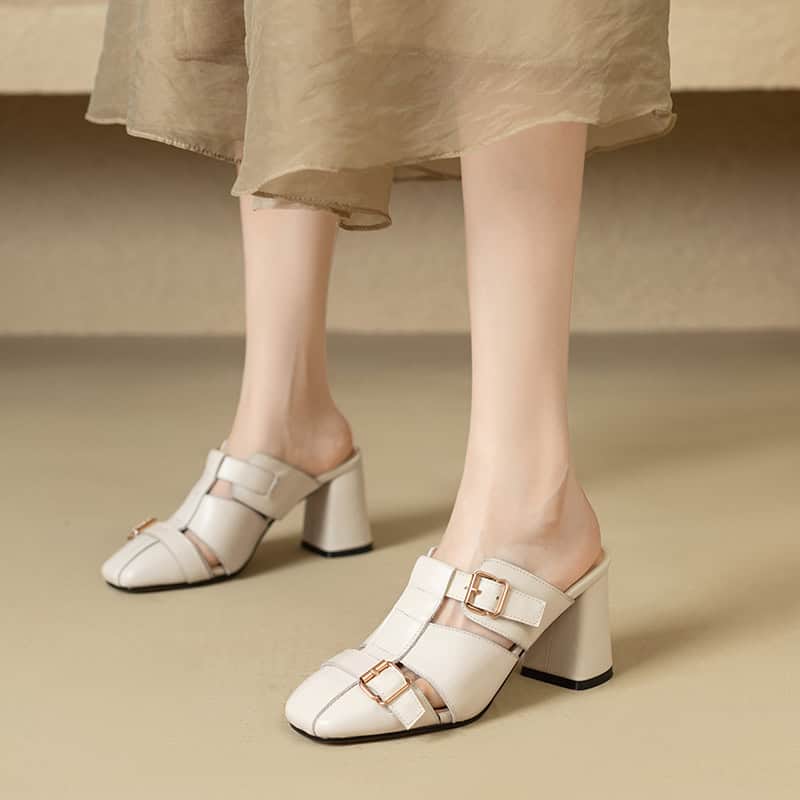 Stylish women's high heels with buckle details, perfect for fashion-forward footwear needs, available at Monalisa Store.