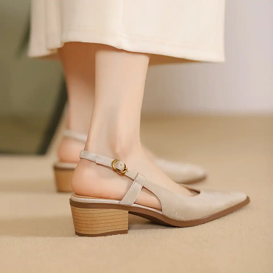 Step into style with beige ankle-strap heels from Monalisa Store, ideal for women seeking fashionable, comfortable, and supportive footwear for any special event or everyday wear.