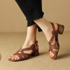 Comfortable women's leather sandals with chunky heels and adjustable straps for perfect fit. Ideal for casual and formal occasions, combining fashion and comfort seamlessly.
