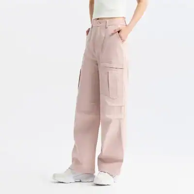 High-quality women's cargo pants with spacious pockets, stylish design, and relaxed fit, perfect for casual wear and outdoor activities.