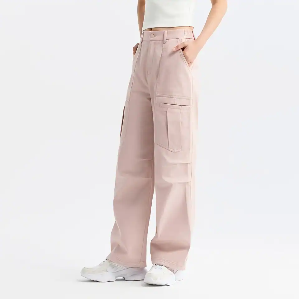 High-quality women's cargo pants with spacious pockets, stylish design, and relaxed fit, perfect for casual wear and outdoor activities.