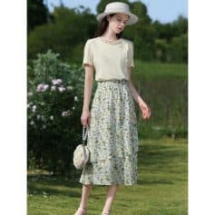 Chic floral midi dress for women, ideal for outdoor and casual styling. From Monalisa Medical Store, perfect for hot weather and garden strolls.