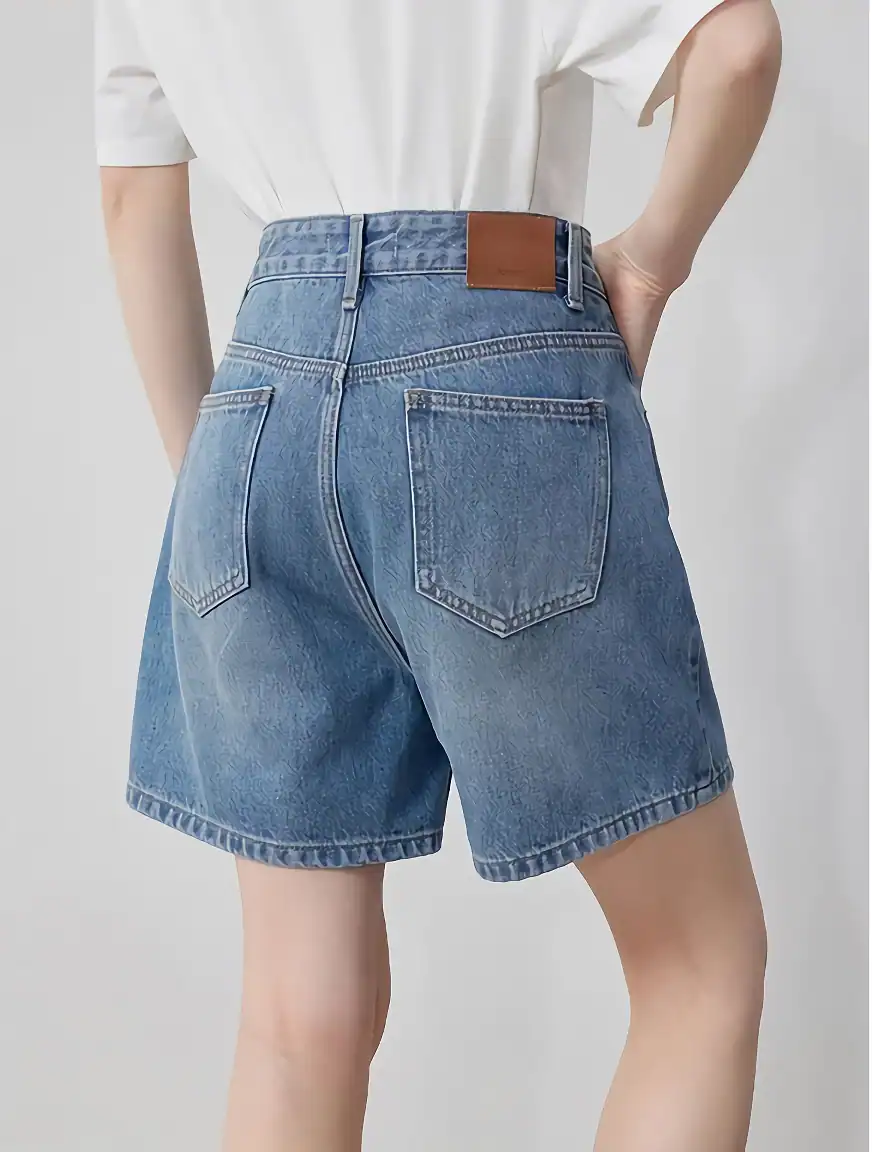 Stylish high-waisted denim shorts for women, perfect for casual wear and summer outings.