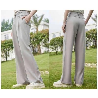 Comfortable wide-leg trousers for women, perfect for casual and professional wear. Made with high-quality fabric for all-day comfort and style. Great for office or leisure.